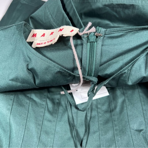 Marni Cotton Poplin Sleeveless Dress Emerald - Picture 7 of 11